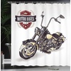 image:imageAmbesonne Motorcycle Shower Curtain Chopper Customized Club Insignia Bikes Hippie Classic Retro Themed Print Cloth Fabric Bathroom Decor Set with Hooks 69 W x 75 L Black Beige