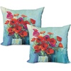 image:imageAmbesonne NYC Throw Pillow Cushion Cover Pack of 2 Manhattan New York City Fascinating View of Skyscrapers with Theme Vivid Dusk Photo Zippered DoubleSide Digital Print Decor 20 Blue PurpleBlue Red