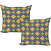 image:imageAmbesonne NYC Throw Pillow Cushion Cover Pack of 2 Manhattan New York City Fascinating View of Skyscrapers with Theme Vivid Dusk Photo Zippered DoubleSide Digital Print Decor 20 Blue PurpleViolet Yellow