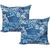 image:imageAmbesonne NYC Throw Pillow Cushion Cover Pack of 2 Manhattan New York City Fascinating View of Skyscrapers with Theme Vivid Dusk Photo Zippered DoubleSide Digital Print Decor 20 Blue PurpleBlue Navy