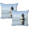 image:imageAmbesonne NYC Throw Pillow Cushion Cover Pack of 2 Manhattan New York City Fascinating View of Skyscrapers with Theme Vivid Dusk Photo Zippered DoubleSide Digital Print Decor 20 Blue PurpleBlack and White