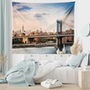 image:imageAmbesonne New York Tapestry Manhattan Bridge and the New York Skyline at Sunset East River Highrise Buildings Fabric Wall Hanging Decor for Bedroom Living Room Dorm 28 X 23 Camel Blue