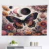 image:imageAmbesonne Psychedelic Tapestry Trippy Abstract Surreal Human Faces Tattoo Style Art Print Wall Hanging for Bedroom Living Room Dorm Decor 60 X 80 Black GreyBlush Dark Slate Blue
