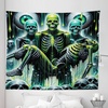 image:imageAmbesonne Psychedelic Tapestry Trippy Abstract Surreal Human Faces Tattoo Style Art Print Wall Hanging for Bedroom Living Room Dorm Decor 60 X 80 Black GreyLime Green Turquoise Grey