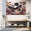 image:imageAmbesonne Psychedelic Tapestry Trippy Abstract Surreal Human Faces Tattoo Style Art Print Wall Hanging for Bedroom Living Room Dorm Decor 60 X 80 Black GreyBlush Dark Slate Blue