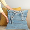 image:imageAmbesonne Retro Throw Pillow Cushion Cover Fashion Woman with Dandelion Flower Spring Wind Garden Sketchy Illustration Decorative Square Accent Pillow Case 16 X 16 Warm Taupe and BlueWhite Pale Blue