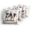 image:imageAmbesonne Skull Throw Pillow Cushion Cover Tribal Lady with Horned Goat Head and Peacock Feather Mystic Voodoo Pattern Decorative Square Accent Pillow Case 20 X 20 Purple BlackBrown Plum and White