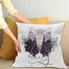 image:imageAmbesonne Skull Throw Pillow Cushion Cover Tribal Lady with Horned Goat Head and Peacock Feather Mystic Voodoo Pattern Decorative Square Accent Pillow Case 20 X 20 Purple BlackPurple Black