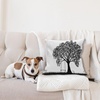 image:imageAmbesonne Skull Throw Pillow Cushion Cover Tribal Lady with Horned Goat Head and Peacock Feather Mystic Voodoo Pattern Decorative Square Accent Pillow Case 20 X 20 Purple BlackBlack and White