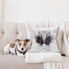 image:imageAmbesonne Skull Throw Pillow Cushion Cover Tribal Lady with Horned Goat Head and Peacock Feather Mystic Voodoo Pattern Decorative Square Accent Pillow Case 20 X 20 Purple BlackPurple Black
