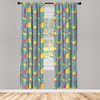 image:imageAmbesonne Tattoo Curtains Panda Bear Portraits Mascots Pattern for in Black and White Window Treatments 2 Panel Set for Living Room Bedroom Pair of  28 x 84 Black and WhiteYellow Teal