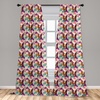 image:imageAmbesonne Tattoo Curtains Panda Bear Portraits Mascots Pattern for in Black and White Window Treatments 2 Panel Set for Living Room Bedroom Pair of  28 x 84 Black and WhitePurple Pink