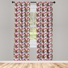 image:imageAmbesonne Tattoo Curtains Panda Bear Portraits Mascots Pattern for in Black and White Window Treatments 2 Panel Set for Living Room Bedroom Pair of  28 x 84 Black and WhitePurple Pink