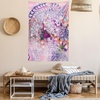 image:imageAmbesonne Unicorn Tapestry Fantasy Animal with Floral Ornaments and Birds on Natural Pink Background Wall Hanging for Bedroom Living Room Dorm Decor 60 X 80 Pink Purple