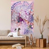 image:imageAmbesonne Unicorn Tapestry Fantasy Animal with Floral Ornaments and Birds on Natural Pink Background Wall Hanging for Bedroom Living Room Dorm Decor 60 X 80 Pink Purple