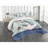 image:imageAmbesonne Anchor Bedspread Set Wooden White Rusty Marine Boating Anchor and Motif Design 3 Piece Decorative Bedding Coverlet and 2 Pillow Shams Queen Size Pale Blue