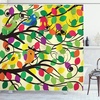 image:imageAmbesonne Birds Shower Curtain Cheerful Happy Birds Singing on Lively Tree Branches with Colorful Spring Leaves Cloth Fabric Bathroom Decor Set with Hooks 69 W x 70 L Eggshell MulticolorEggshell Multicolor