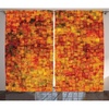 image:imageAmbesonne Burnt Orange Curtains Vintage Mosaic Background Quadratic Little Geometric Squares Faded Print Living Room Bedroom Window Drapes 2 Panel Set 108 X 84 Orange Mustard