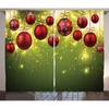 image:imageAmbesonne Christmas Curtains Vibrant Colored New Year Design Psychedelic Digital Effects and Baubles Print Living Room Bedroom Window Drapes 2 Panel Set 108 X 84 Green Red