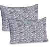 image:imageAmbesonne Christmas Pillow Sham Snowy Mountain Range Art with Foggy Pine Trees on Greenish Plaid Back Decorative Standard King Size Printed Pillowcase 36 X 20 Off White Teal SepiaPale Grey White and Pink