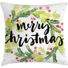 image:imageAmbesonne Christmas Throw Pillow Cushion Cover Watercolor Painting Style Christmas Wreath and Hand Lettering Mistletoe Decorative Square Accent Pillow Case 20 X 20 Black Green
