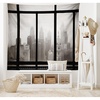 image:imageAmbesonne City Tapestry Philadelphia City Rooftop View Through Window Skyline Landmark Rooftop Travel Wide Wall Hanging for Bedroom Living Room Dorm 60 X 40 Grey Black