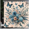 image:imageAmbesonne Eucalyptus Leaves Shower Curtain Modern Geometric Nature Mid Century Boho with Peachy Details Cloth Fabric Bathroom Decor Set with Hooks 69 W x 84 L Orange Dark Sea GreenBlush and Sea Blue