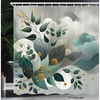 image:imageAmbesonne Eucalyptus Leaves Shower Curtain Modern Geometric Nature Mid Century Boho with Peachy Details Cloth Fabric Bathroom Decor Set with Hooks 69 W x 84 L Orange Dark Sea GreenDark Sea Green Grey Teal