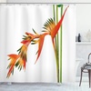 image:imageAmbesonne Floral Shower Curtain Exotic Tropical Flowers on Branch Colorful Nature Jungle Garden Theme Image Print Cloth Fabric Bathroom Decor Set with Hooks 69 W x 75 L Green Orange