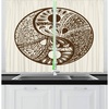 image:imageAmbesonne Geometric Kitchen Curtains Mosaic Motif with Traditional Fractal Forms Grid Graphic Print Window Drapes 2 Panel Set for Kitchen Cafe Decor 55 x 39 TurquoiseChocolate and Eggshell