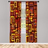 image:imageAmbesonne Geometric Window Curtains Patchwork Style Ornamental Squares with Various Polka Dots Stripes Lightweight Decorative 2Panel Set amp Rod Pocket Pair of  28 x 63 Avocado GreenRed Yellow