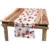 image:imageAmbesonne Gingerbread Man Table Runner Candy Cane Bowties Red Star Christmas Cookie Pattern Dining Room Kitchen Rectangular Runner 16 X 72 Brown Orange