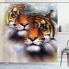 image:imageAmbesonne Indie Shower Curtain Hand Drawn Dressed up Walrus Animal Long Teeth Smoking Antromorphic Sketch Art Cloth Fabric Bathroom Decor Set with Hooks 69 W x 70 L White BlackWhite Orange