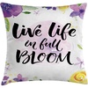 image:imageAmbesonne Lifestyle Throw Pillow Cushion Cover Live Life in Full of Blooms Words with Floral Violets Print Decorative Square Accent Pillow Case 20 X 20 Purple and YellowPurple and Yellow