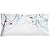 image:imageAmbesonne Modern Throw Pillow Cushion Cover Trees Water Colored Image of Winter Woods with Bullfinches Print Decorative Rectangle Accent Pillow Case 36 X 16 Black White
