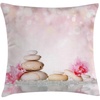 image:imageAmbesonne Skull Throw Pillow Cushion Cover Tribal Lady with Horned Goat Head and Peacock Feather Mystic Voodoo Pattern Decorative Square Accent Pillow Case 20 X 20 Purple BlackPale Pink Peach