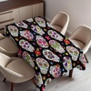 image:imageAmbesonne Sugar Skull Tablecloth Graveyard Mexico Design on Black Backdrop Print Rectangular Table Cover for Dining Room Kitchen Decor 60 X 84 Black Green