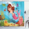 image:imageAmbesonne Zodiac Aries Shower Curtain Fashion Girl Aries Woman with Horns Floral Dress Lively Blossoms Butterflies Cloth Fabric Bathroom Decor Set with Hooks 69 W x 70 L Green Pink BlackSky Blue Pink