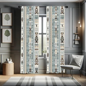 image:imageAmbesonne Abstract Curtains British Tartan Celtic Pattern with Vertical Horizontal Symmetric Stripes Image Window Treatments 2 Panel Set for Living Room Bedroom Pair of  28 x 63 Black WhiteBlue Grey Pale Grey Fawn