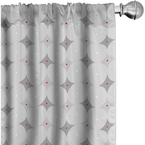 image:imageAmbesonne Abstract Curtains Circles Pattern in Minimal Modern Retro Atomic Mid Century Vintage Window Treatments 2 Panel Set for Living Room Bedroom Pair of  28 x 63 Pale Grey and Dark Coral