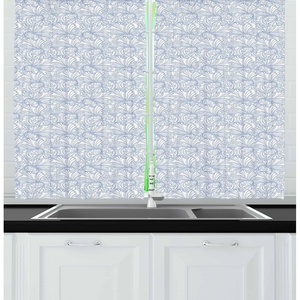 image:imageAmbesonne Abstract Kitchen Curtains Absurd Vector Smoky Wavy Floral Design Rainbow Alike Stripes and Lines Print Window Drapes 2 Panel Set for Kitchen Cafe Decor 55 x 39 White MulticolorBaby Blue White