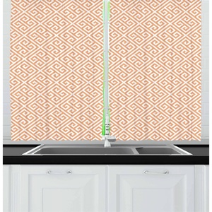 image:imageAmbesonne Abstract Kitchen Curtains Absurd Vector Smoky Wavy Floral Design Rainbow Alike Stripes and Lines Print Window Drapes 2 Panel Set for Kitchen Cafe Decor 55 x 39 White MulticolorWhite Coral