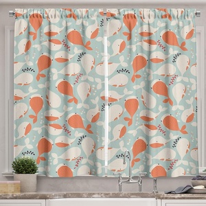 image:imageAmbesonne Abstract Kitchen Curtains Absurd Vector Smoky Wavy Floral Design Rainbow Alike Stripes and Lines Print Window Drapes 2 Panel Set for Kitchen Cafe Decor 55 x 39 White MulticolorTurquoise Coconut