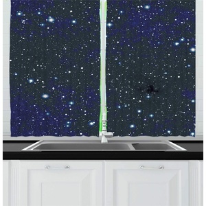 image:imageAmbesonne Abstract Kitchen Curtains Absurd Vector Smoky Wavy Floral Design Rainbow Alike Stripes and Lines Print Window Drapes 2 Panel Set for Kitchen Cafe Decor 55 x 39 White MulticolorDark Blue White