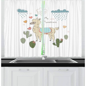 image:imageAmbesonne Abstract Kitchen Curtains Absurd Vector Smoky Wavy Floral Design Rainbow Alike Stripes and Lines Print Window Drapes 2 Panel Set for Kitchen Cafe Decor 55 x 39 White MulticolorBlue Green