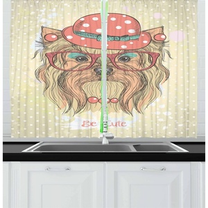image:imageAmbesonne Abstract Kitchen Curtains Absurd Vector Smoky Wavy Floral Design Rainbow Alike Stripes and Lines Print Window Drapes 2 Panel Set for Kitchen Cafe Decor 55 x 39 White MulticolorPale Brown Coral