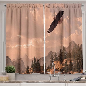 image:imageAmbesonne Abstract Kitchen Curtains Absurd Vector Smoky Wavy Floral Design Rainbow Alike Stripes and Lines Print Window Drapes 2 Panel Set for Kitchen Cafe Decor 55 x 39 White MulticolorRose Green