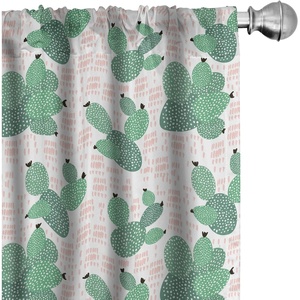 image:imageAmbesonne Animals Curtains Urban Jungle Themed Modern Boho Detail Roundy Fox Elephant Tiger Print Window Treatments 2 Panel Set for Living Room Bedroom Pair of  28 x 63 Dark Orange Teal BeigeFern Green