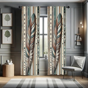 image:imageAmbesonne Animals Curtains Urban Jungle Themed Modern Boho Detail Roundy Fox Elephant Tiger Print Window Treatments 2 Panel Set for Living Room Bedroom Pair of  28 x 63 Dark Orange Teal BeigeCadet Blue Beige and Brown