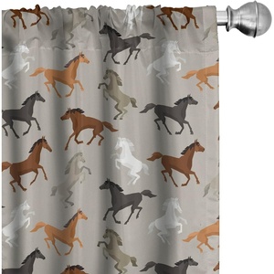 image:imageAmbesonne Animals Curtains Urban Jungle Themed Modern Boho Detail Roundy Fox Elephant Tiger Print Window Treatments 2 Panel Set for Living Room Bedroom Pair of  28 x 63 Dark Orange Teal BeigeTaupe Black